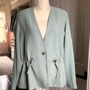 MarlaWynne Light Sage Drawstring Blazer NWT Sm